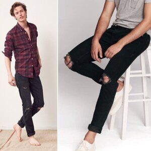 Abercrombie Fitch Langdon Skinny Jeans Black Size 26 x 30